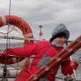 Szkolenie na patent sternika jachtowego - załoga na morzu. Na zdjęciu Rafał Kauczor.